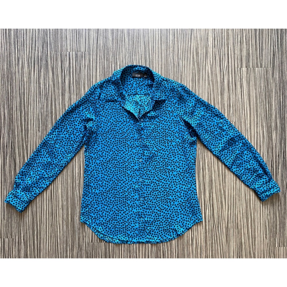 Turquoise Polka-Dot Button Up - image 2